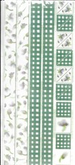BORDER Green Calico Purple Pansies Deja Views 12″ Floral Border Corner Stickers