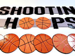 Basketball Shootin’ Hoops Stickers Red Foil Accents 4pc 6″x1″ Borders Scrapbook