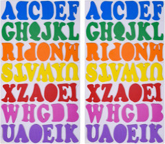 5 Pack Foam Alphabet A-Z Letter Stickers Colorful Foam Self-Adhesive Stickers fo