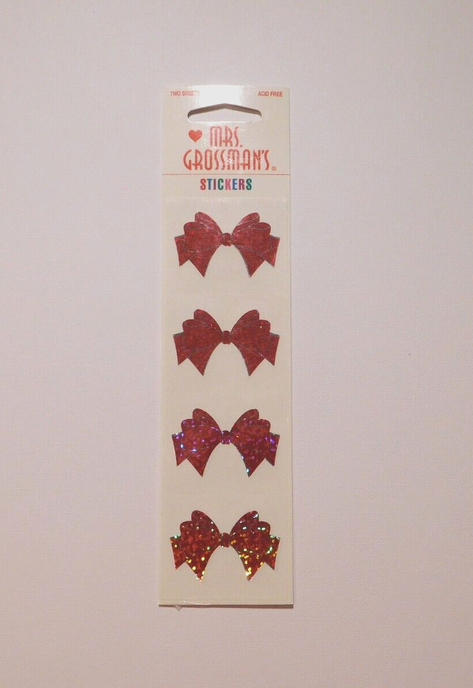 Mrs Grossman’s Lot 2 Strips Brand New in Package ~Sparkle Bow~ Stickers RARE HTF