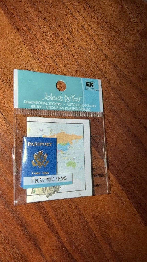 RARE Jolees Mini PASSPORT Money Maps Vacation International Travel 3D Scrapbook