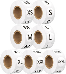 Clothing Size Sticker Labels S-3XL – 3500 PCS 7/8” Size Stickers, Self Adhesi