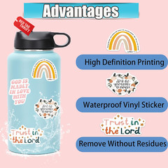 Christian Jesus Stickers 50PCS, Vinyl Waterproof Boho Aesthetic Bible Stickers f