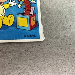 Vintage Disney Sticker Baby Mickey Mouse Baby 1990s Blocks Jack in the Box 2.5″