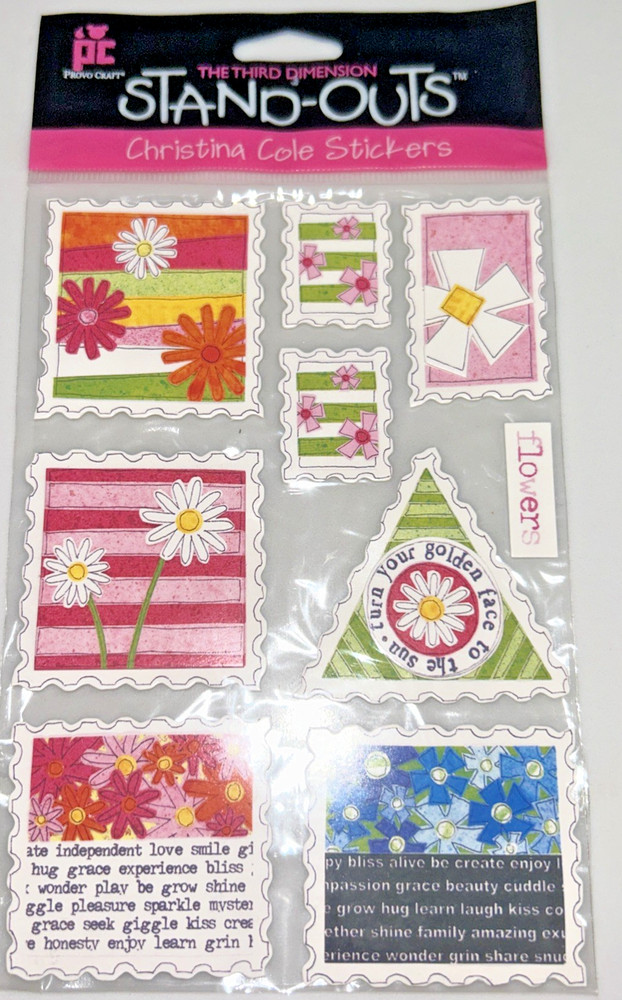 Christina Cole Dimensional Stickers FLORAL STAMPS 43-5515 PROVO Craft Stand Outs