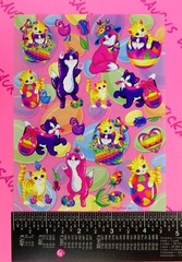 Vintage Lisa Frank Cats & Kittens Easter Stickers