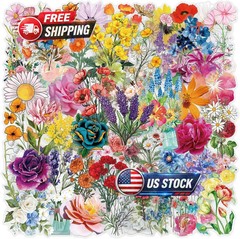 120 Pcs Transparent Flower Stickers for Scrapbooking, Journaling, Crafting