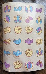 Vintage 70s 80s Hallmark Sticker Sheet Butterfly birds Caterpillar Lady Bugs New
