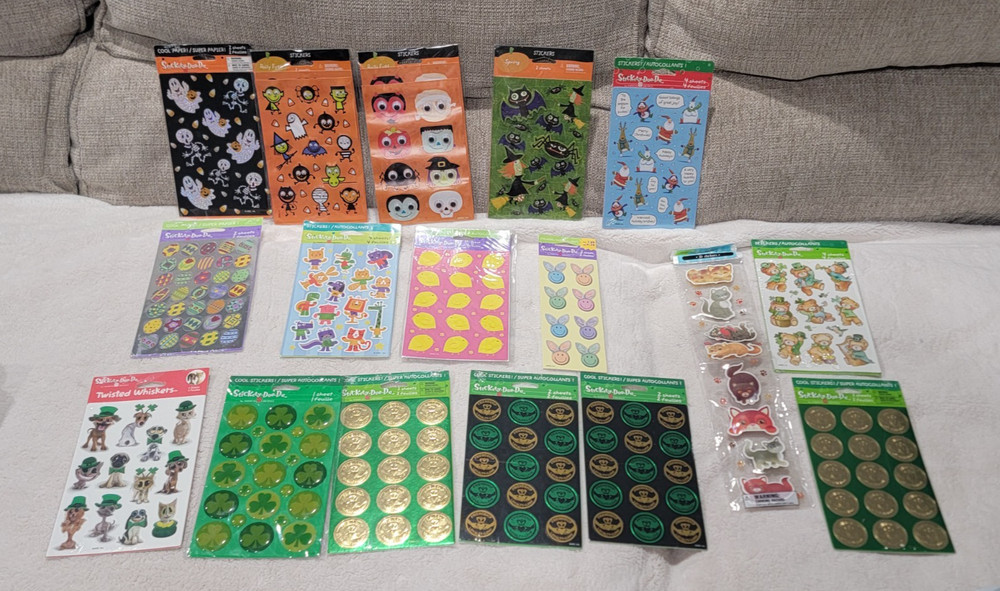Lot Of 17 Packs American Greetings Stickers Halloween, Christmas, St. Patrick’s