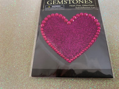GEMSTONES ADHESIVE GLITTER HEART PINK GEM PINK HEART