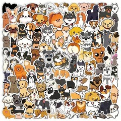 100pc Cute Dog Sticker Pack, Funny Dog Breed Scrapbook Lot, DIY Craft Supplies