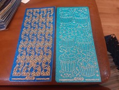 2X GLITTER STICKERS SCRAPBOOKING NEW (ST1228) CUPCAKES/STAR CORNERS