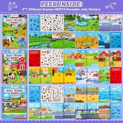 Waterproof Reusable Jelly Sticker Books for Toddlers 2-6 Years – 3 Set Activity