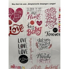 me & my BIG ideas mambiSTICKS Love Heart Stickers 8 Sheets Glitter Foil STL-42