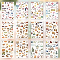 Planner Stickers 24 Page, 1000+ Stickers, Multicolor, Paper, Vintage Style, H…