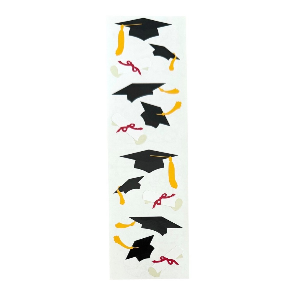 Mrs. Grossman’s Stickers 1 Strip Graduation Caps Degree Scrolls 1989