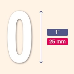 600 White Waterproof Vinyl Number Stickers 1 Inch for Indoor Outdoor Use