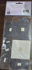 prima marketing black gray tags flowers stickers