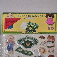 2 Cabbage Patch Kids Puffy Stickers Vintage 1983 Dolls Baby Crafts Scrapbooking
