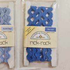 NEW Lot 7 Pkgs Doodlebug Design Ribbon Rick-Rack Stitched Grosgrain Pink Blue -B