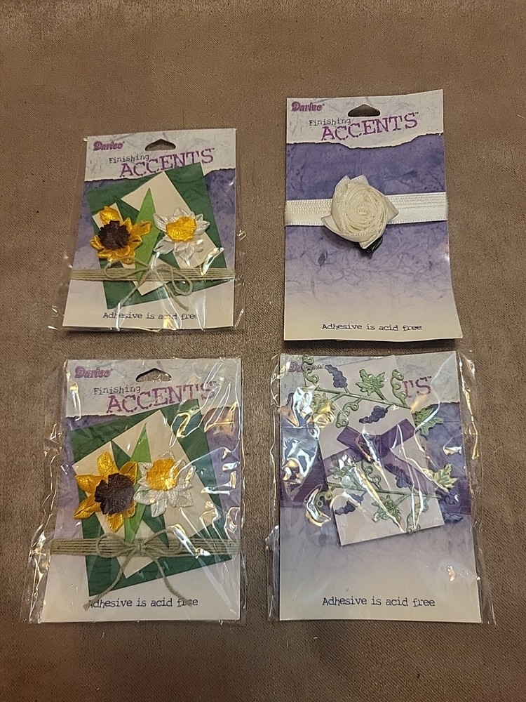 Darice Finishing Accents Scrapbooking & Card Making Floral Lot Of 4