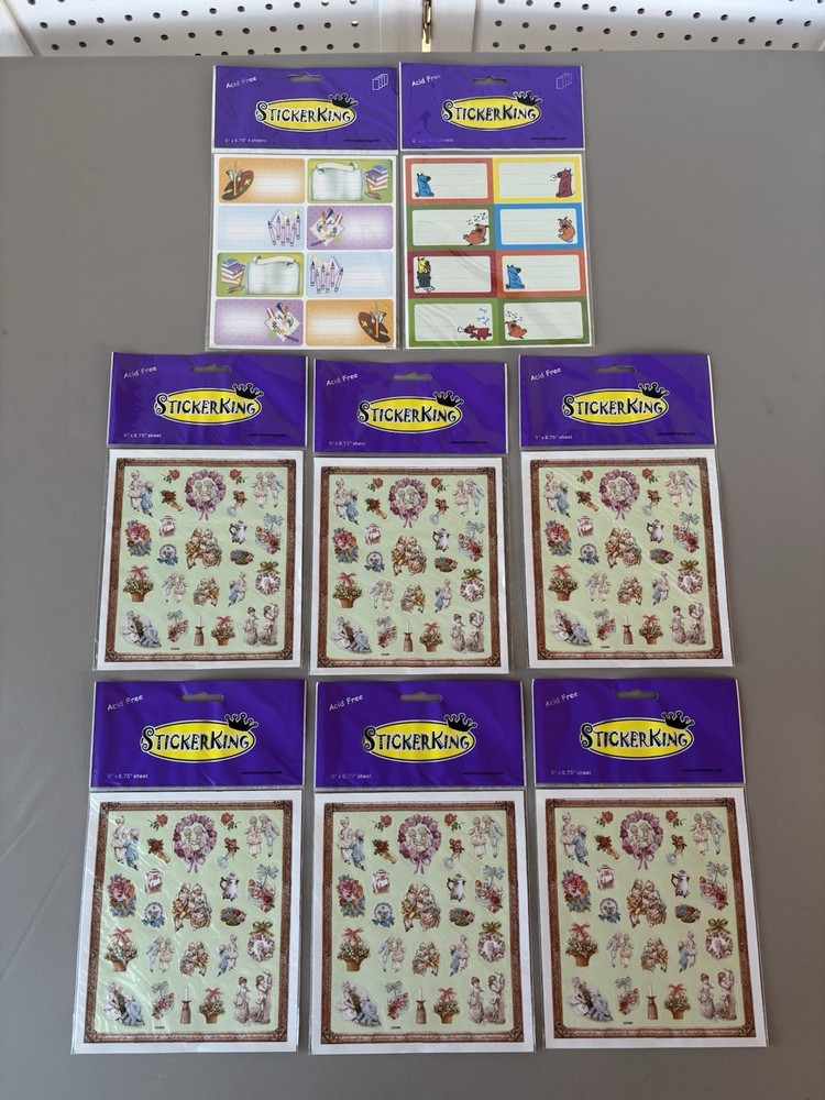 Lot/8 Packages Sticker King Stickers Angels Art Dogs