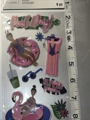 Pool Day Party Summer Sticker Recollections Scrapbook Memory Book Craft New