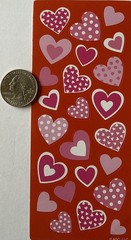 PINK/WHITE HEART ASSORTMENT Stickers(24pc) AGC•Valentines•Love•Card Making•