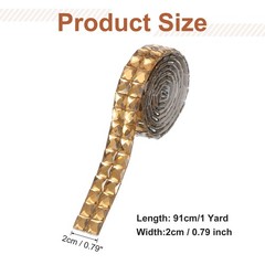 0.79 Inch x 1 Yard Crystal Rhinestone Sticker Ribbon Brown,