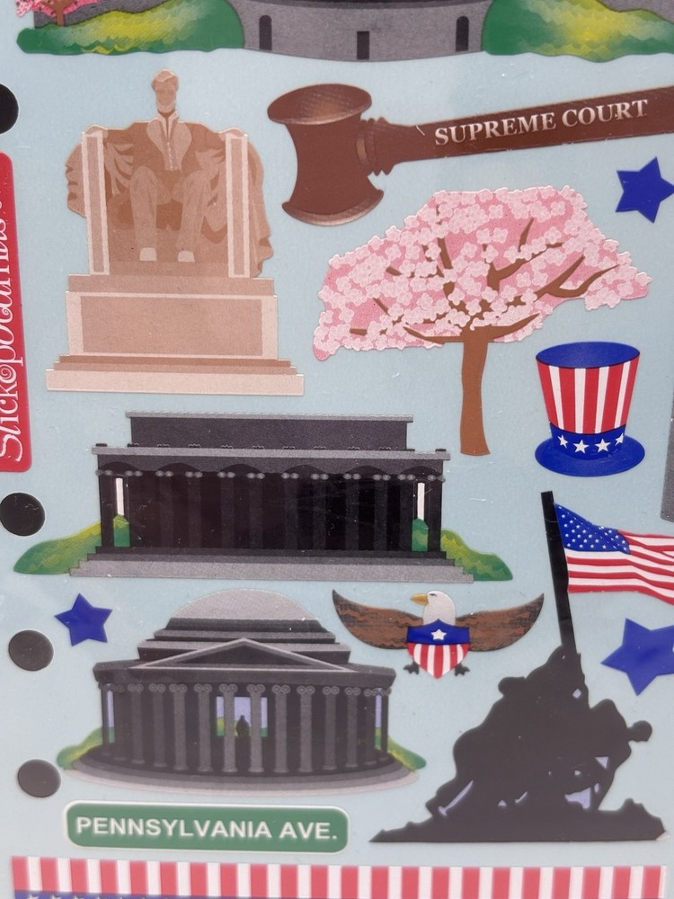 Washington DC White House Capitol New Pack Scrapbook Stickers Stickopotamus