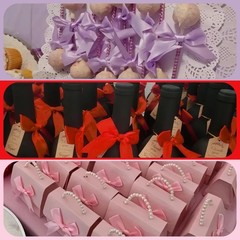 3.3″ Gift Wrap Bows, 60pcs Versatile Bulk Satin Ribbon Bows(Red Pink Purple) …