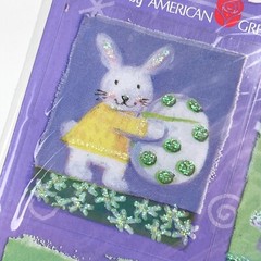 NEW Stickety Doo Da EASTER BUNNY EGG BUTTERFLY Green Glitter Sticker Sheet
