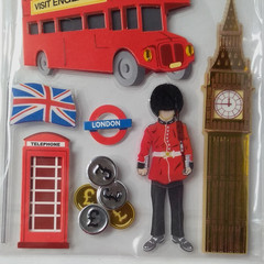 London England Recollections 3D Dimensional Stickers Scrapbook Travel Crafts NIP