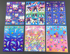 Lisa Frank Stickers Lot 6 Sheets S362 S363 S365 S366 S367 S369 Full Sheets
