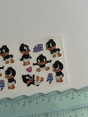SANDYLION STICKER SHEET LOONEY TUNES BABY DAFFY DUCK PRISMATIC COLLECTIBLE RARE.