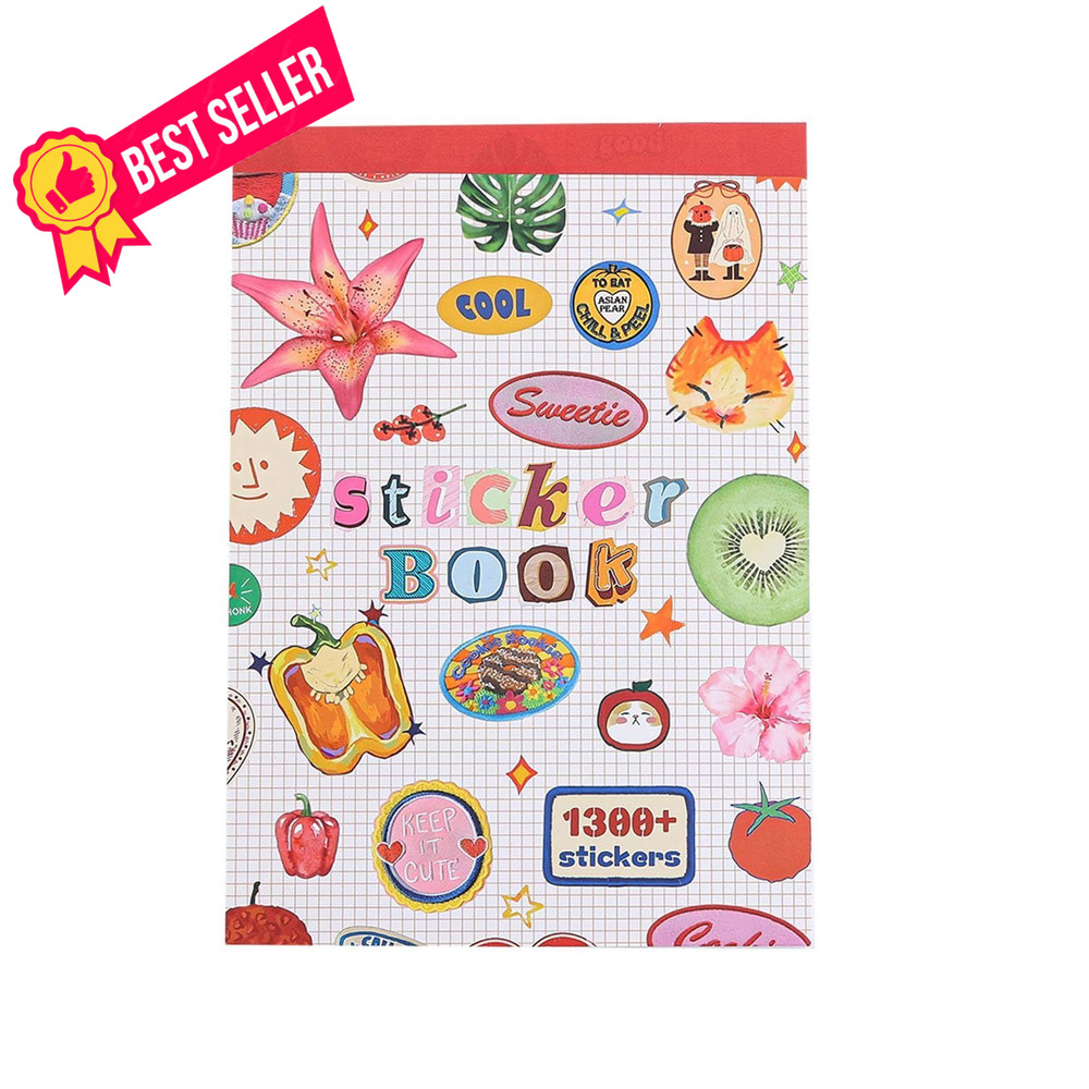 Girl’s Korean Sticker Book, Food and Daily Life Theme – 1300+ Cute Dream Pink