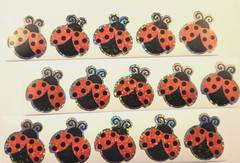 15 Lady Bug Stickers/Sparkly Lady Bug Stickers/Holographic Bug Stickers