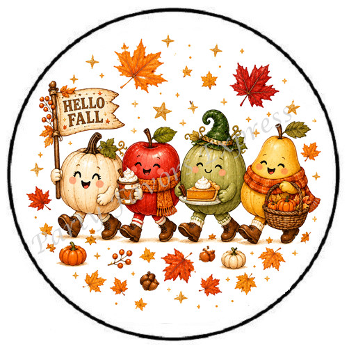 HELLO FALL PUMPKIN PARADE HALLOWEEN ENVELOPE SEALS LABELS STICKERS PARTY FAVORS