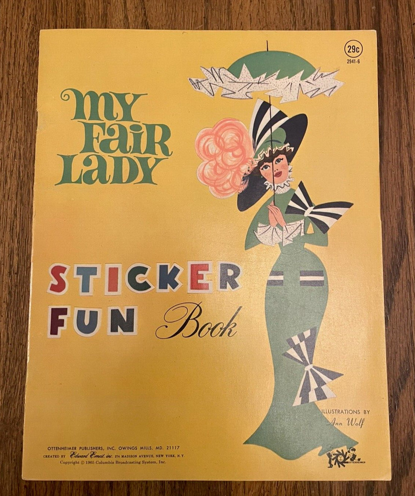 MY FAIR LADY Sticker Fun booklet 1965 Ottenheimer Illustrated by Ann Wolf RARE!!