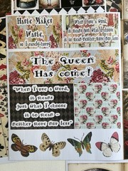 Alice In Wonderland Scrapbooking Junk Journal Paper Crafting Set Of 45 Pieces #R