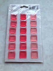 2 SIDES RED/PINK TINTED BUBBLES Acrylic Accents JoAnn Scrap Essentials RD & SQ