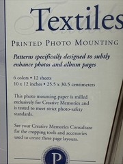 Creative Memories Spring Buzz Pack & (2) TEXTILES Printed Photo Mounting Paper