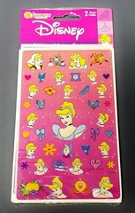 Vintage Disney Cinderella Princess Stickers 2 Sheets NIB