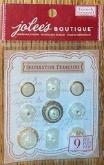 RARE Jolees french general Antique Layered Mother Of Pearl Buttons stickers