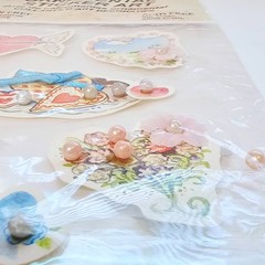 Sticker King Ornamental Sticker Art 3D Heart Floral Scrapbook Decor Pearl Puffy