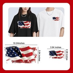 4 Pcs American Flag Iron On Patches Two Sizes Heat Large, red,blue,white
