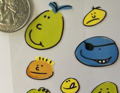 SMILEY BOY Stickers(13pc) Generations•Faces•Unhappy •Grin•Green•Blue•Yellow•Sad•