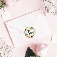 2000 PCS Floral Thank You Stickers Waterproof Easy Peel for Gifts&Envelopes Roll
