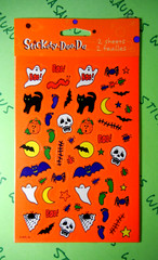 Vintage Halloween Black Cats Bats & Ghosts American Greetings Sticker Pack