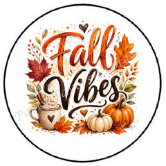FALL VIBES MUG PUMPKINS HALLOWEEN ENVELOPE SEALS LABELS STICKERS PARTY FAVORS